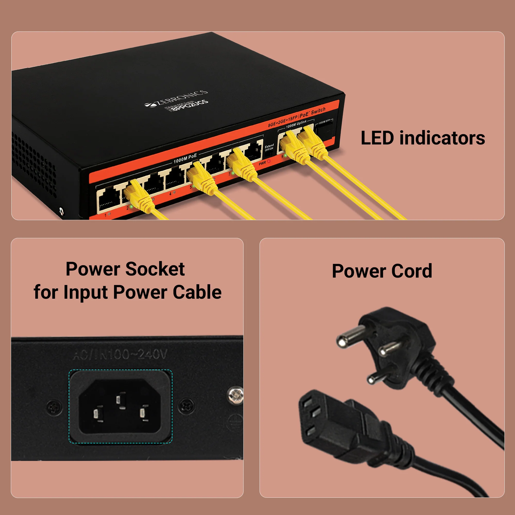 Zeb 8PPG2UGS - 8 Port POE Switch - Image 7