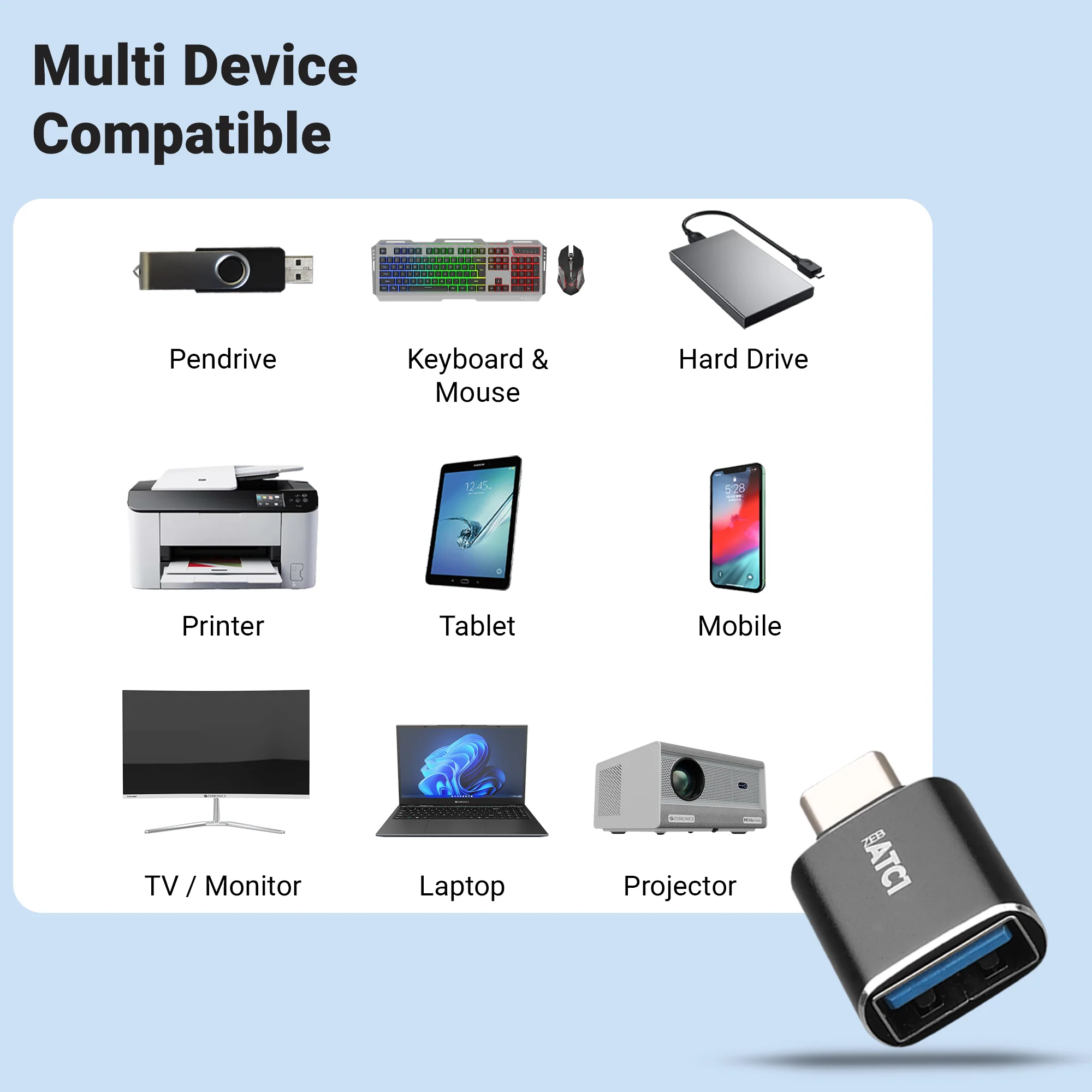 Zeb ATC 1 USB Type A to Type C Converter - Image 5