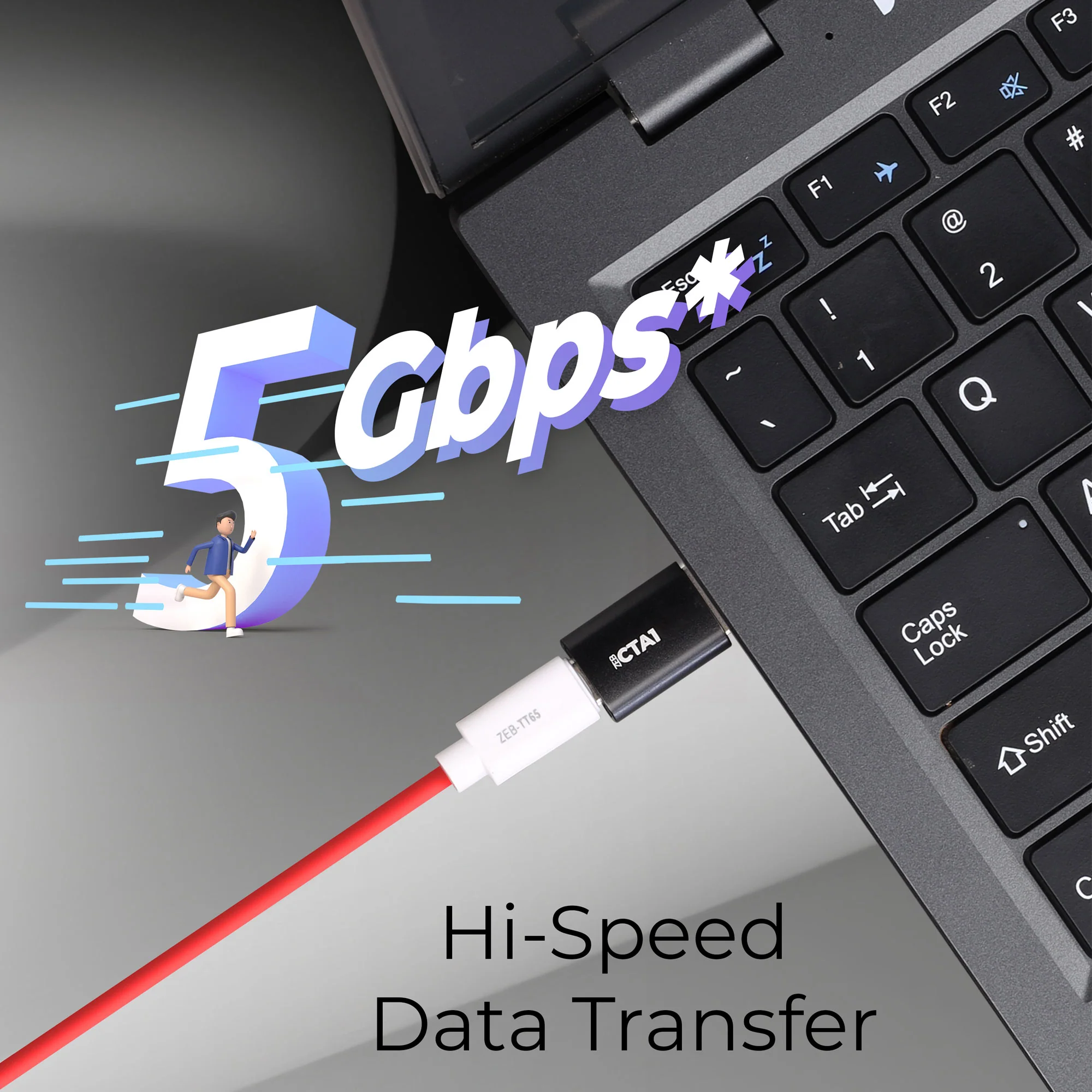 Zeb CTA1 USB Type C to Type A Converter - Image 2