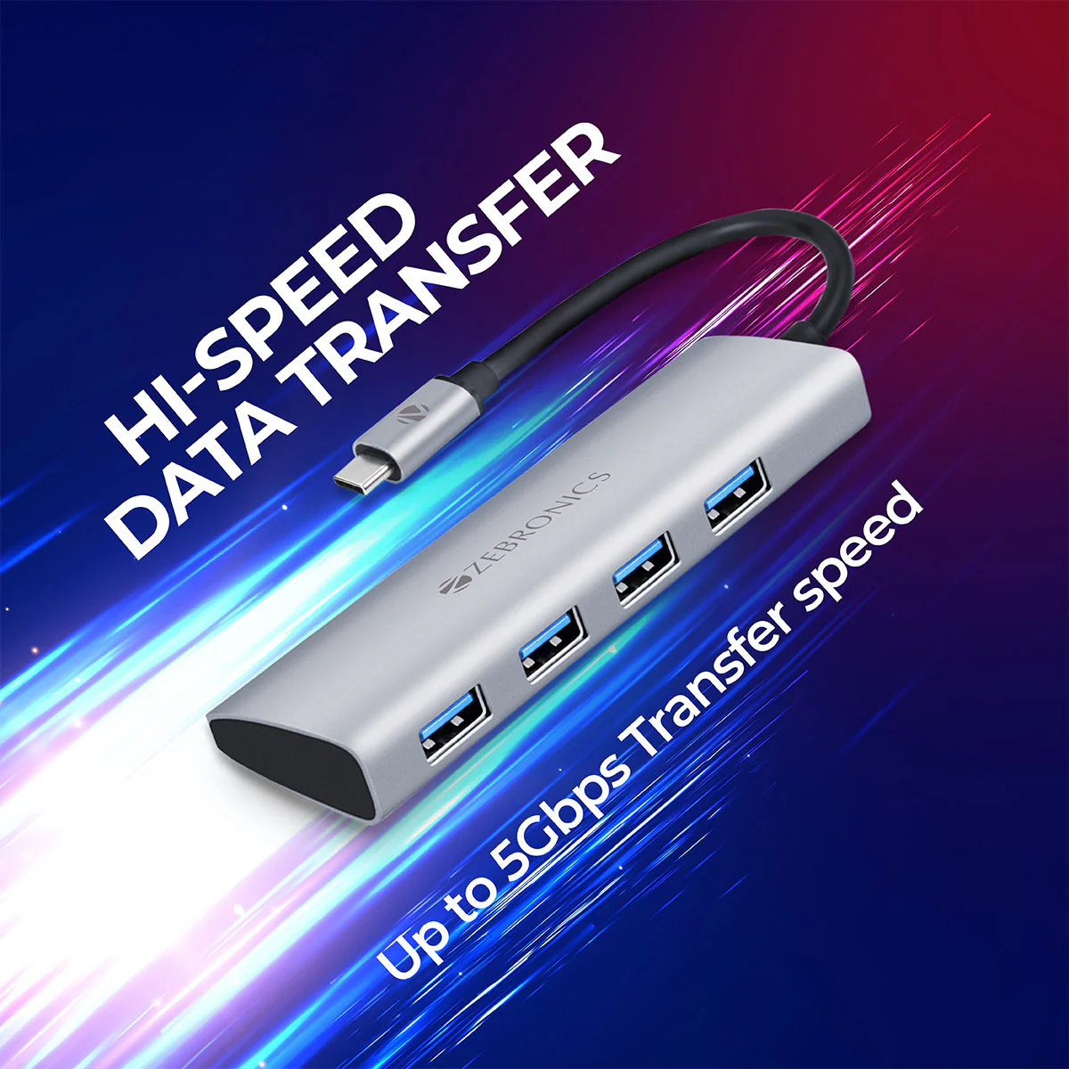 Zeb TA500U - 4 in 1 USB Type C Multiport Adapter - Image 4